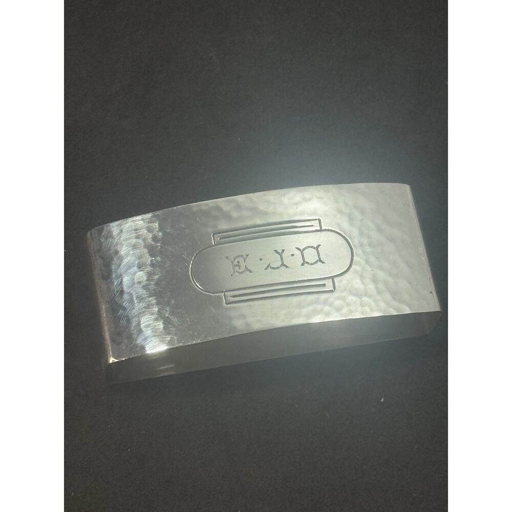 Sterling Silver Rectangular Napkin Ring Monogram EJO